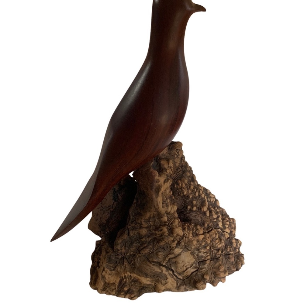 Vintage HMB Mourning Dove of Brazilian Tigerwood on Manzanita Root Burl by HMB - Picture 6 of 13